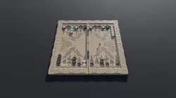 Backgammon Board Game Low-poly 3D model