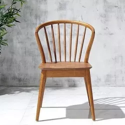 Balcony Chair Solid Wood Dining Chair 3D model
