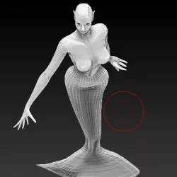 base MESH mermaid 3D model