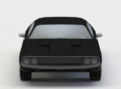 Black car Low-poly 3D model