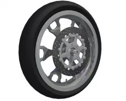 BLack Motorcycle Wheel 3D model  3D model