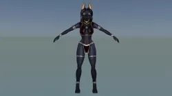 Black Wolf Furry Low-poly 3D model