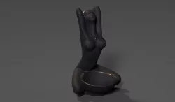 Black woman vase Low-poly 3D model