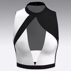 BLOUSE  BLACK AND WHITE COLOR BLOCK 3D model