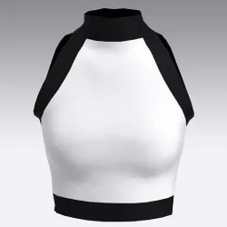 BLOUSE BLACK AND WHITE COLOR BLOCK LOOK 3D model