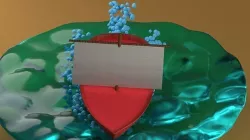 Boat on sea animation 3D model