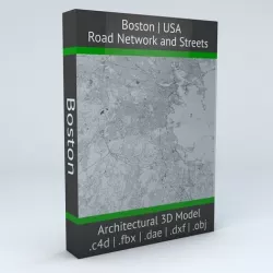 Boston Road Network and Streets 3D model