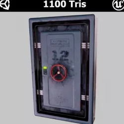 Bunker door PBR Game-Ready Low-poly 3D model