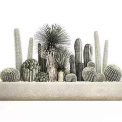 Cactus set in a concrete flowerpot for the interior 1098 3D model