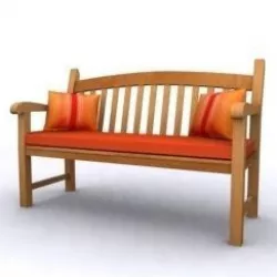 Caluco bench 3D Low-poly 3D model