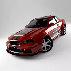 Car R34 Low-poly 3D model