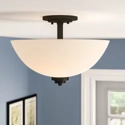 Cardiff Light Simple Bowl Semi Flush Mount 3D model