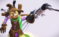 Cartoon Talking Scarecrow Low-poly 3D model
