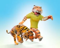 CARTOON TIGER Low-poly 3D model