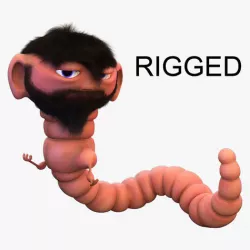 cartoon worm Low-poly 3D model