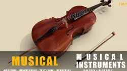 cello Musical instruments full detail  Low-poly 3D model