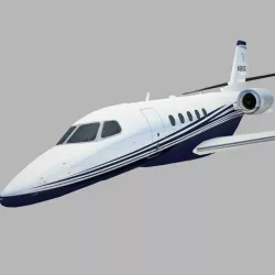 Cessna Citation Latitude in flight mode  Low-poly 3D model