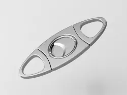 Cigar Cutter - Twin Blade Brushed Steel 3D model