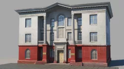 Classic building facade 04 Low-poly 3D model