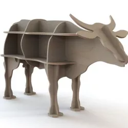 CNC Cutting pattern for wooden cow figure 3D model