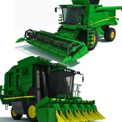 Collection of Green 2 Combines 3D model