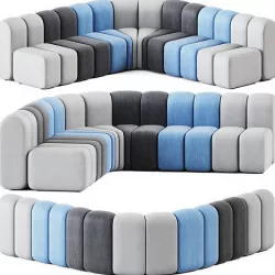 Curved Sofa Bob by Bla Station 3D model