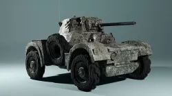 Daimler WW2 Armored Car Game Ready Low-poly 3D model