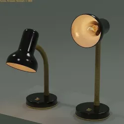 Desk Lamp with Bulb and three custom 2-sided shaders for Unity Low-poly 3D model