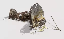 Destroyed Radar-Satellite Dish 3D model