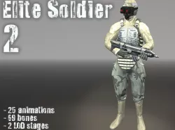 Elite Soldier Low-poly 3D model