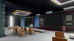 Exhibition Gallery Scenario Baked VR AR Ready Low-poly 3D model