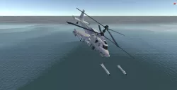 Fantasy Military Helicopter - Arctic Battle Bear - for games Low-poly 3D model
