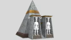 Fantasy Pyramid And Male Statues 3D model