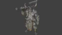Fantasy RPG Orc Boss Low-poly 3D model
