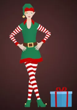 Female Christmas Elf low poly Low-poly 3D model