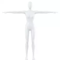 Female faceless mannequin in T-pose 3D model