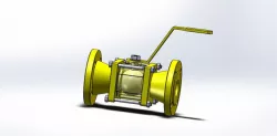 Flanged ball valve DN100 3D model