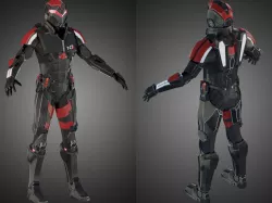 Futuristic soldier Mass Effect 3D model