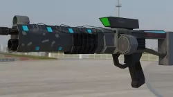 Gaus Electromagnetic Rifle Low-poly 3D model