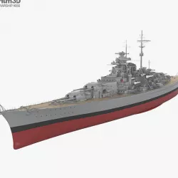 German battleship Bismarck 3D model