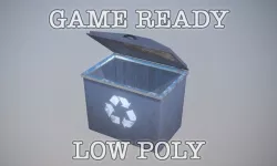 Gray Trash low poly game ready Low-poly 3D model