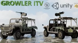 Growler ITV Military Vehicle  Low-poly 3D model