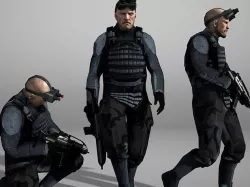 Hero Soldier Low-poly 3D model