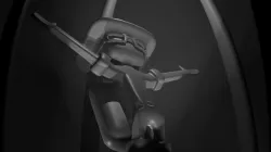 Human statue low poly Low-poly 3D model