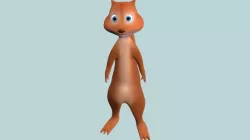 Humanoid toon low-poly squirrel Low-poly 3D model