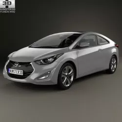  Hyundai Avante JK coupe with HQ interior 2014 3D model