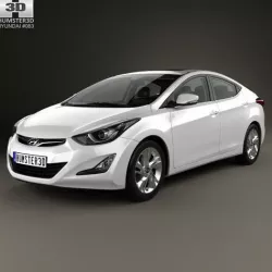 Hyundai Avante MD sedan with HQ interior 2014 3D model