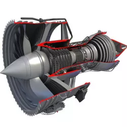 Jet Turbofan Engine Cutaway 3D model