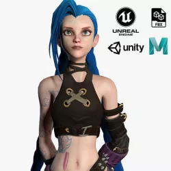 Jinx Arcane league of legends 3D model