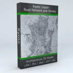 Kyoto Road Network and Streets 3D model